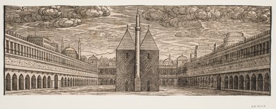 Een karavaanherberg (Han) door Melchior Lorck