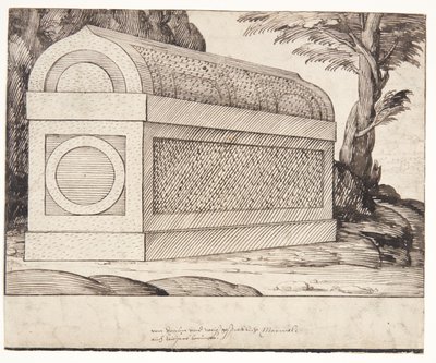 Een Sarcofaag door Melchior Lorck