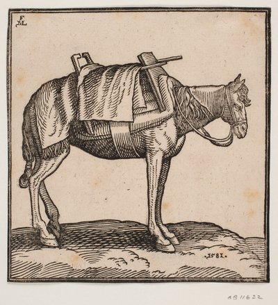 Een opgezadeld lastpaard door Melchior Lorck