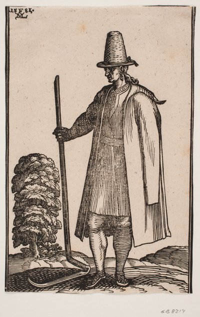 Griekse boer met een zeis in de rechterhand door Melchior Lorck
