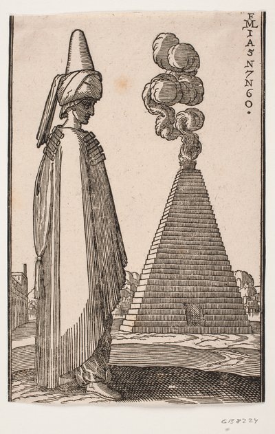 Man in mantel door Melchior Lorck