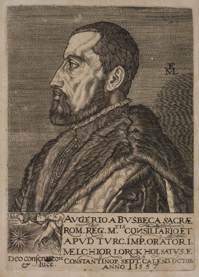 Portret van Ogier Ghiselin de Busbecq, keizerlijk gezant door Melchior Lorck