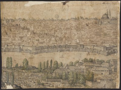 Prospect van Constantinopel, Blad 14, Melchior Lorck, 1559 door Melchior Lorck