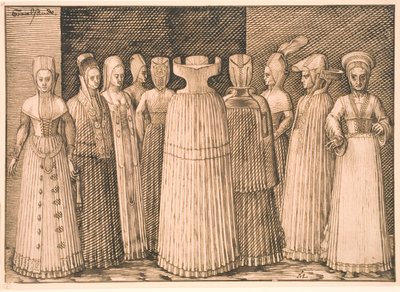 Tien vrouwen uit Stralsund door Melchior Lorck