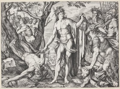 Apollo en Marsyas door Melchior Meier