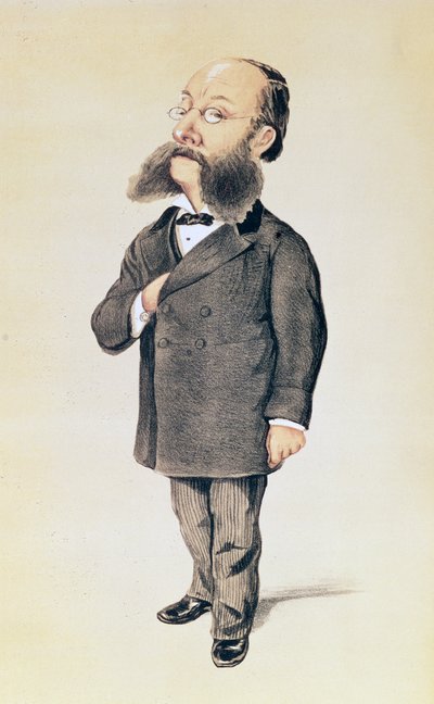 Paul Julius Reuter, cartoon uit Vanity Fair, 1872 door Melchiorre Delfico