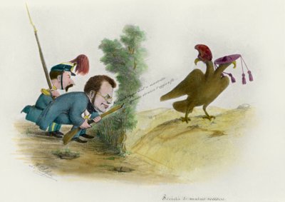 De Romeinse kwestie: Graaf van Cavour karikatuur, ca. 1860 door Melchiorre Delfico