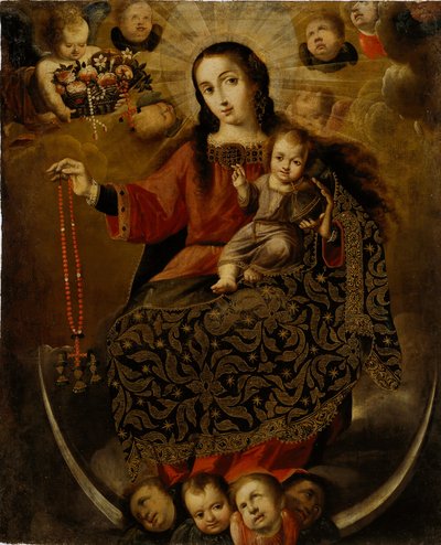 Maagd van de Rozenkrans door Melchor Pérez de Holguín