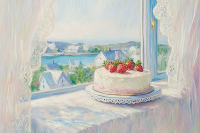 Aardbeientaart – Zomerbeeld door Melloi Art Prints