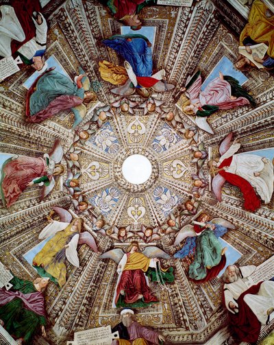 Voorstellingen van profeten en engelen Fresco door Melozzo da Forli (Melozzo degli Ambrosi) Koepel van de sacristie van Sint Marcus, Heiligdom van Santa Casa, Loreto door Melozzo da Forli