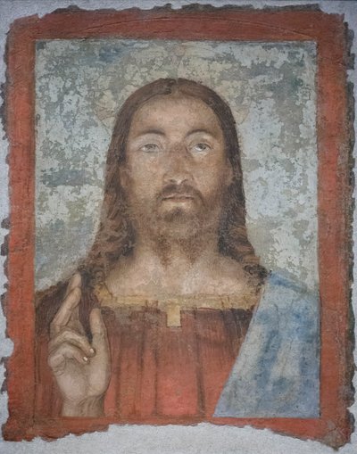 Salvator mundi, ca. 1476-80 (losgemaakt fresco) door Melozzo da Forli