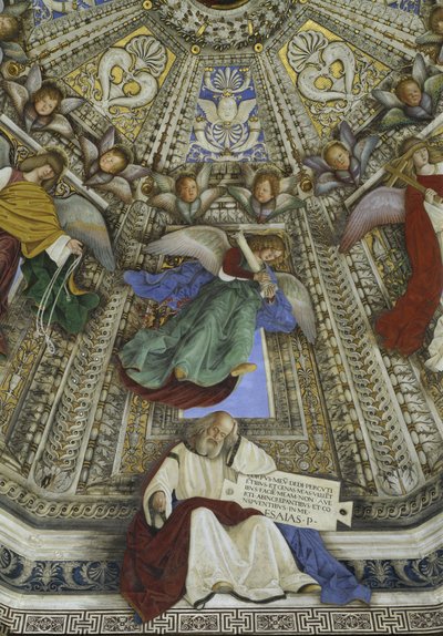 De profeet Jesaja en een Engel, koepel van de sacristie van Sint-Marcus, Santuario della Santa Casa, Loreto door Melozzo da Forli