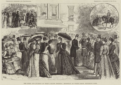 Het zilveren huwelijk van de hertog en hertogin van Teck, receptie in White Lodge, Richmond Park door Melton Prior