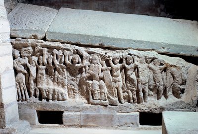Merovingische kunst: bas-reliëfs van het graf van Agilbert door Merovingian