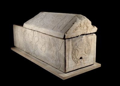 Merovingische kunst: sarcofaag van Charenton sur Cher, 7e eeuw door Merovingian