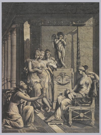 Psyche brengt Venus een beker water uit de Fontein van de Jeugd door Merry Joseph Blondel