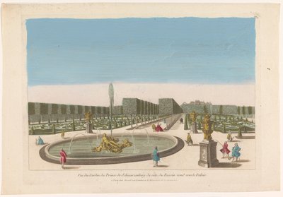 Gezicht op de fontein van de tuin van het Palais Schwarzenberg in de omgeving van de stad Wenen door Mesard