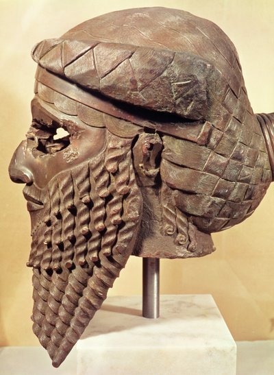 Hoofd van Sargon I (c.2334-2279 v.Chr.) 2400-2200 v.Chr. (koper) door Mesopotamian