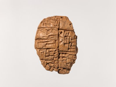 Spijkerschrifttablet: distributie van koperen messen, c.2600-2350 v.Chr. door Mesopotamian Mesopotamian