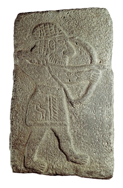 Hettitische Boogschutter, uit het Paleis van Kapara, Koning van Guzana, in Tell Halaf (Syrië), 9e eeuw v.Chr. door Mesopotamian Mesopotamian