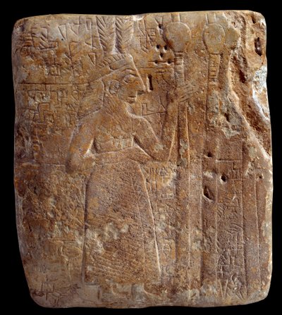 Mesopotamië. Sumerische kunst: figuur met veren (circa 2700 v.Chr.) door Mesopotamian Mesopotamian
