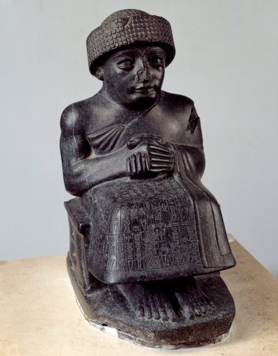 Mesopotamië: standbeeld van de god Ningishzida die Gudea voorstelt, prins van Lagash door Mesopotamian Mesopotamian