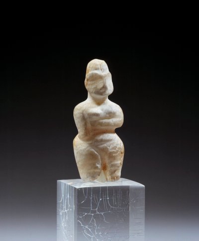 Mesopotamië: vrouwelijke albasten statuette uit de necropolis van Tell es Sawwan. 5800-5500 v.Chr. Parijs, Louvre Museum door Mesopotamian Mesopotamian