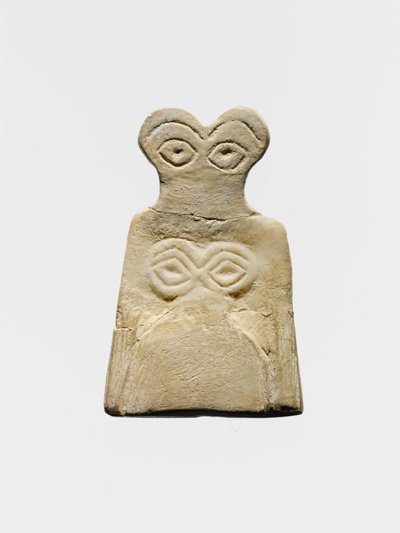 Midden-Uruk oogidool, c.3700-3500 v.Chr. (gipsalabaster) door Mesopotamian School