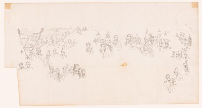 Tekening van het schilderij voorstellende den veldslag bij Waterloo door Met and Meylink