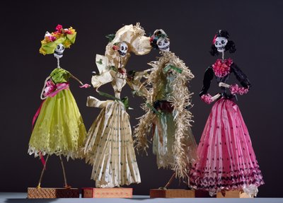 Dames van de Dag van de Doden, uit Oaxaca door Mexican School