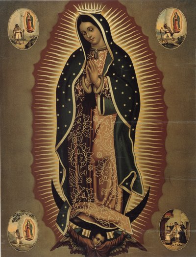 Voorstelling van de Maagd van Guadalupe, patroonheilige van Mexico door Mexican School