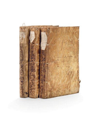 De Codex Chimalpahin en historische werken van Fernando de Alva Ixtilxochitl in het Spaans en Nahuati, manuscripten op papier in 3 delen door Mexican School