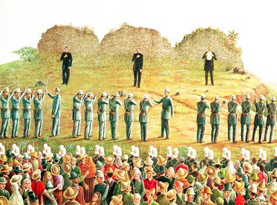 De executie van Maximiliaan I (1832-67) door Mexican School