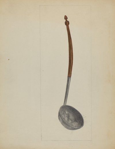 Tin lepel, ca. 1936 door Meyer Goldbaum