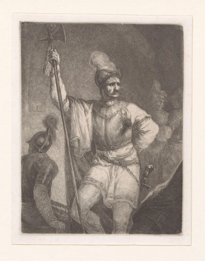 Soldaat met hellebaard en helm door Michał Płoński