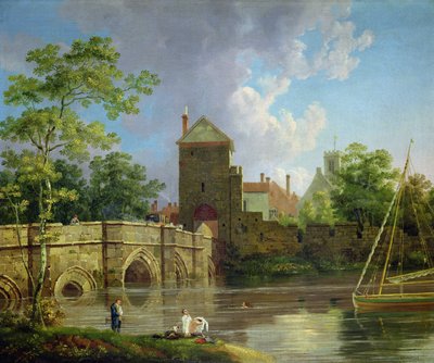 Layerthorpe Postern, York, ca. 1769 (olieverf op doek) door Michael (1743-1801) Rooker