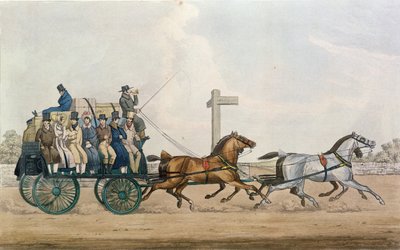 Aankomst aan het einde van een etappe, gegraveerd door J. Harris, 1856 door Michael Angelo Hayes