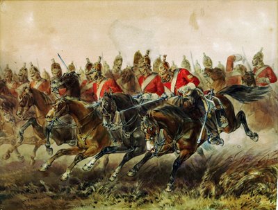 De aanval van de lichte brigade tijdens de Slag bij Balaclava door Michael Angelo Hayes