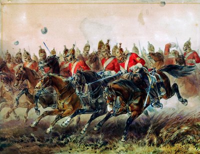 De aanval van de lichte brigade tijdens de slag bij Balaclava, 1854 door Michael Angelo Hayes