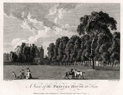 Een uitzicht op het Prinseshuis in Kew, 1776 door Michael Angelo Rooker