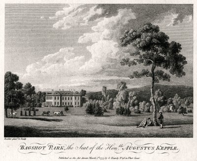 Bagshot Park, het landgoed van de Eerwaarde Augustus Kepple, 1777 door Michael Angelo Rooker