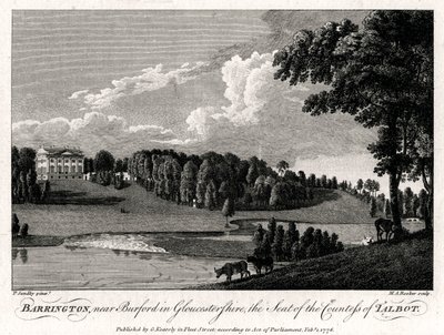Barrington, nabij Burford in Gloucestershire, het landgoed van de gravin van Talbot door Michael Angelo Rooker