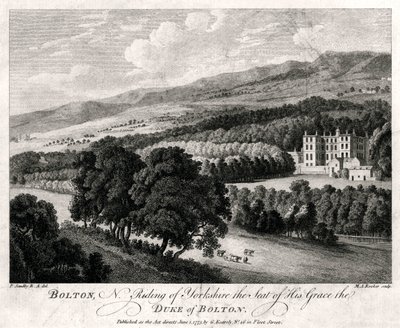 Bolton, North Riding of Yorkshire, de zetel van Zijne Genade de Hertog van Bolton, 1775 door Michael Angelo Rooker