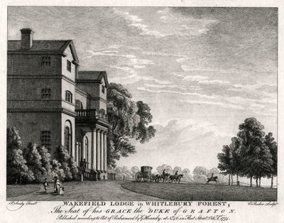 Wakefield Lodge in Whitlebury Forest, Northamptonshire, 1774 door Michael Angelo Rooker