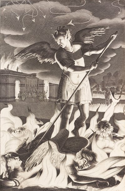 Illustratie voor John Miltons Paradise Lost, 1688 door Michael Burghers