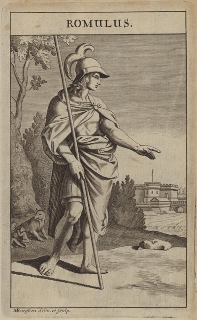 Romulus, een van de mythische stichters van Rome door Michael Burghers