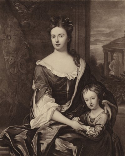 Koningin Anne en haar zoon William Duke of Gloucester door Michael Dahl