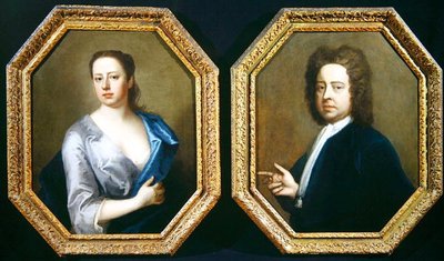 De kunstenaar Hugh Howard (1675-1737) en zijn vrouw, Thomasine Langston Howard door Michael Dahl
