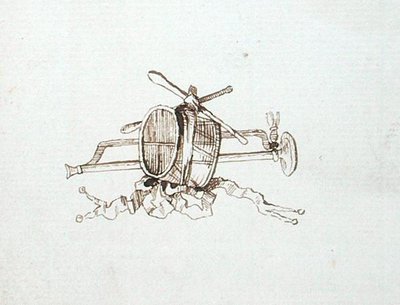 Tekening uit het plakboek van Michael Faraday door Michael Faraday