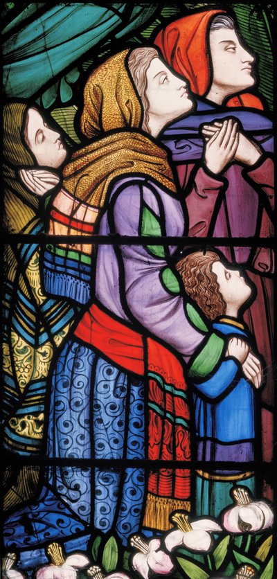 Christus zegent kinderen (detail) door Michael Frederick Halliday